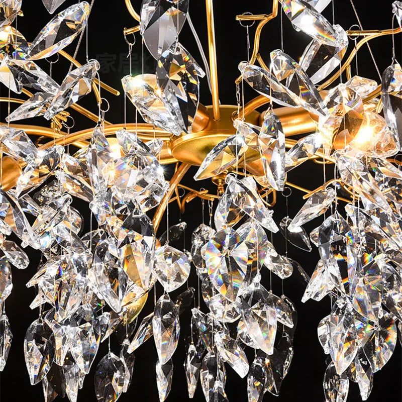 Luxury Crystal LED Chandelier by Afralia™ for Home Decor and Hotel Lighting