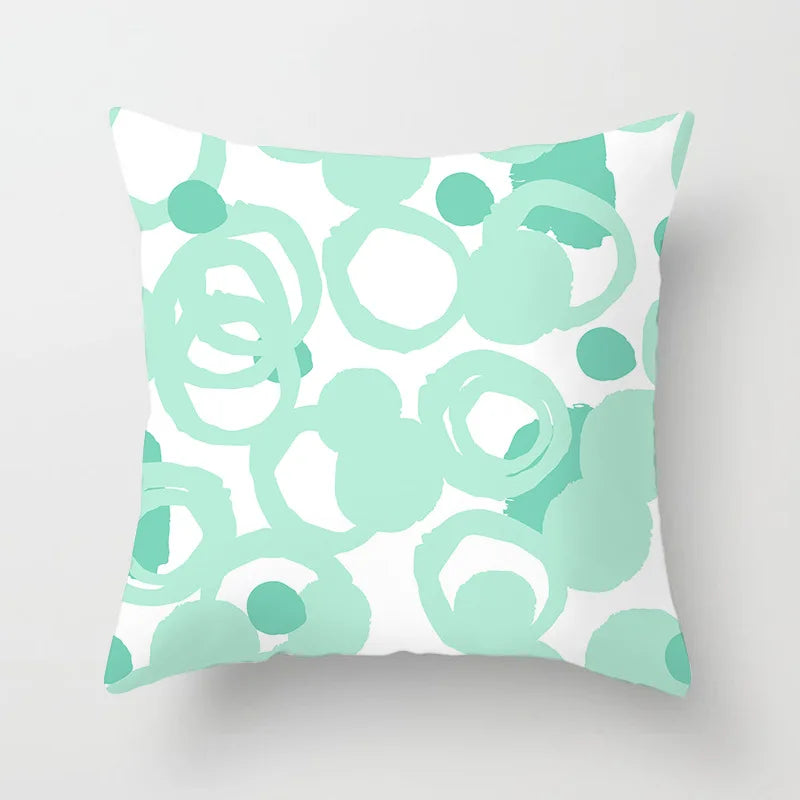 Afralia™ Modern Geometry Print Cushion Cases in Light Blue Green Mint for Sofa