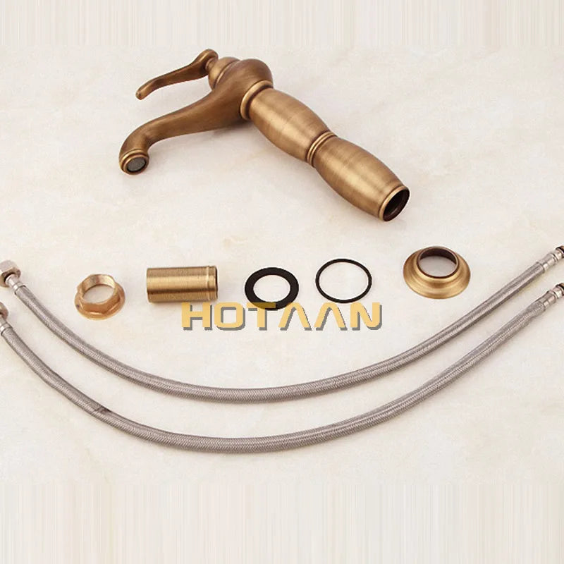 Afralia™ Antique Bronze Tall Basin Faucet - Luxury Europe Style Solid Copper Mixer