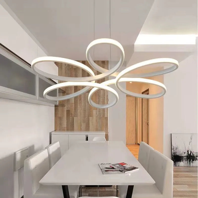 Afralia™ LED Ceiling Chandelier: Remote Control, Modern Design for Living Room, Bedroom, Aluminum Body