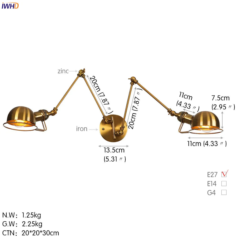 Afralia™ Antique Black Wall Lamp Vintage Industrial Sconce LED Applique Murale