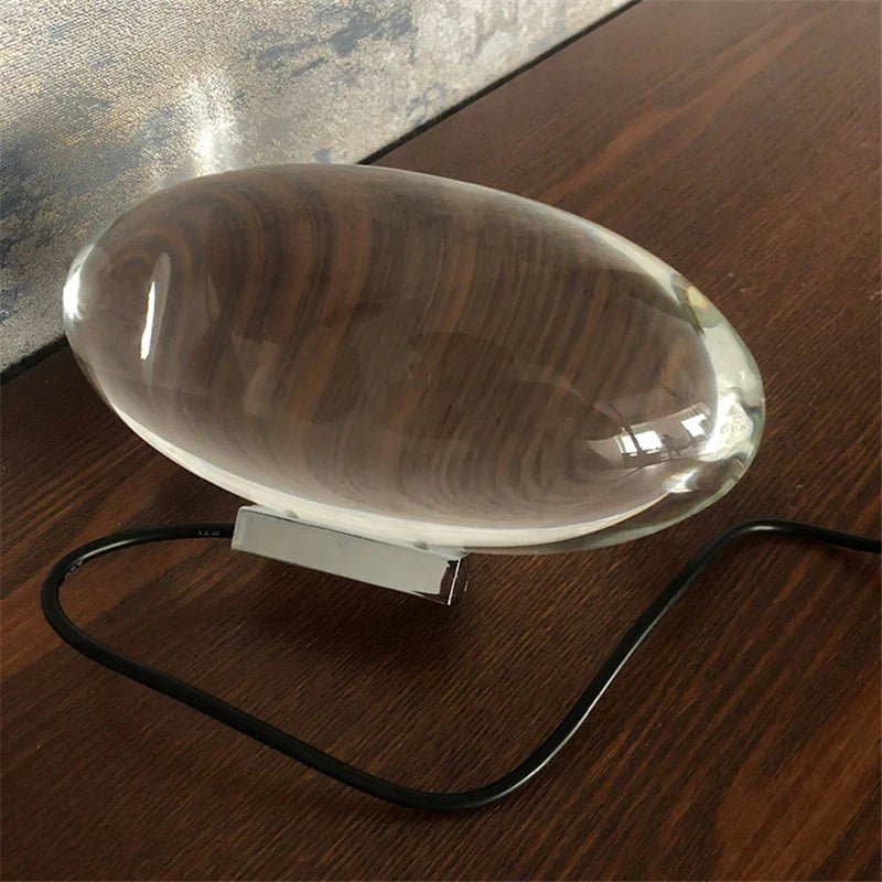 Afralia™ Rainbow Projection LED Table Lamp: Modern Angel Eyes Clear Glass for Bedroom & Living Room