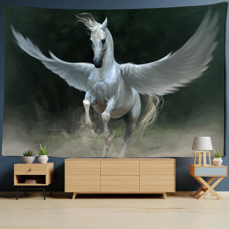 Afralia™ Pegasus Hippie Wall Tapestry | Flying Horse Wall Hanging for Home Decor