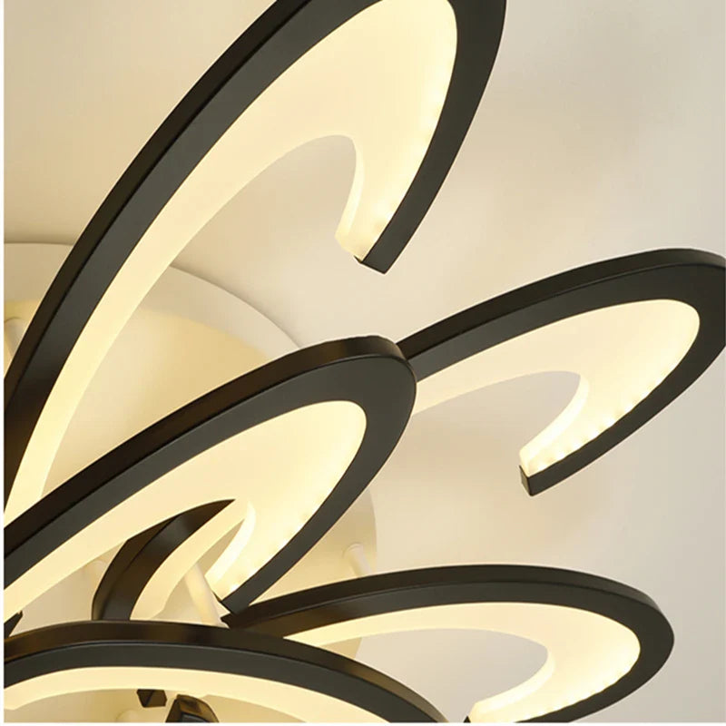 Afralia™ Petal Ceiling Lamp - Modern Black White Minimalist Lighting