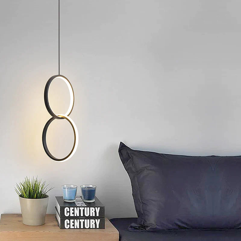 Afralia™ Modern Round Pendant Lamp LED Hanging Light for Bed Side & Living Room