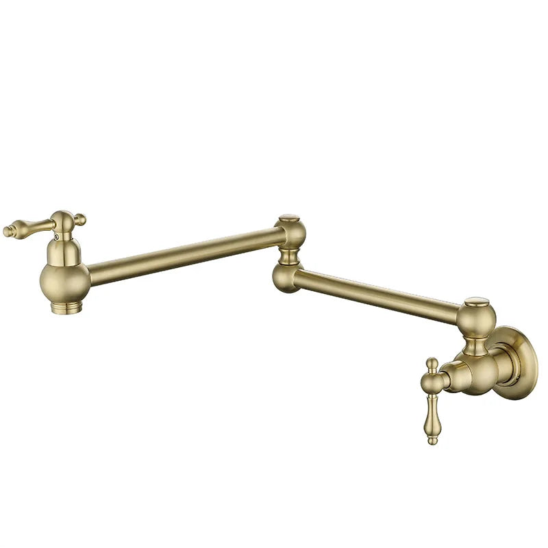 Afralia™ Brushed Gold Pot Filler Tap Wall Mounted Kitchen Faucet Single Cold Spout