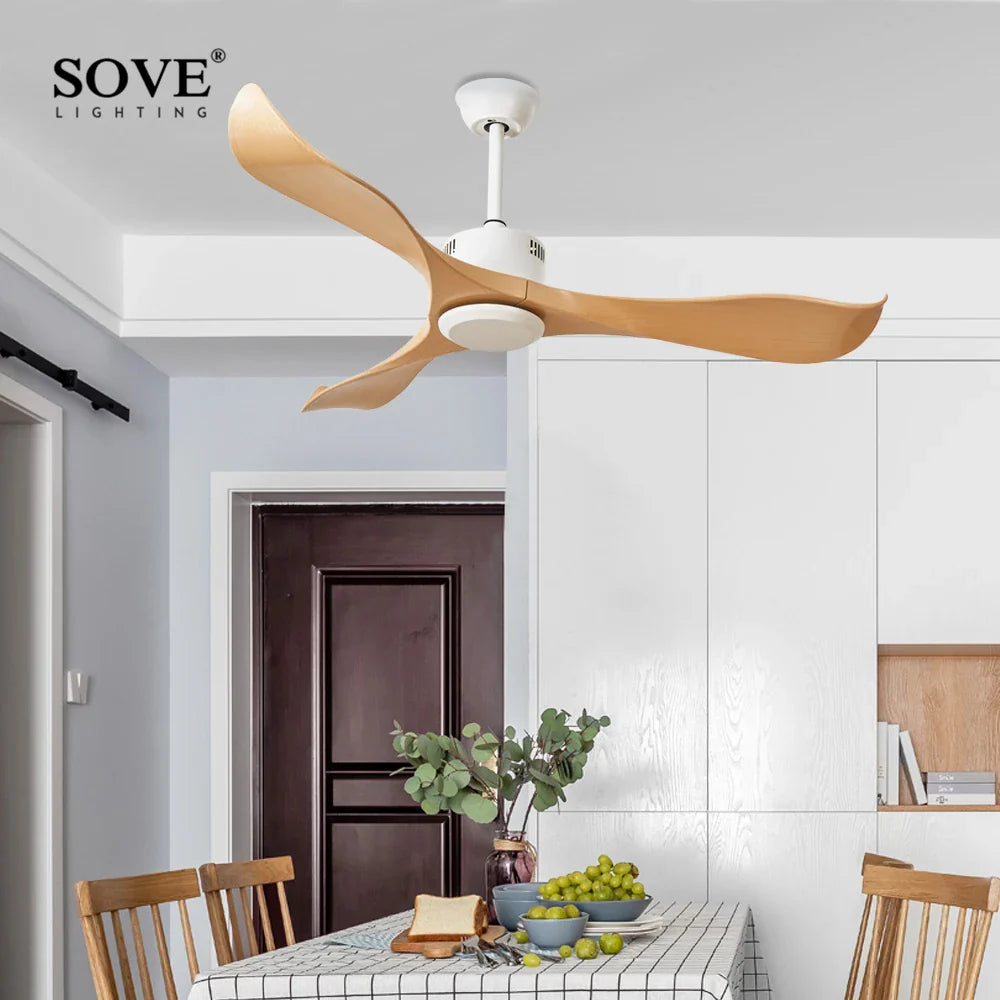 Afralia™ Modern White Plastic Blade Ceiling Fan for Bedroom 220V Control