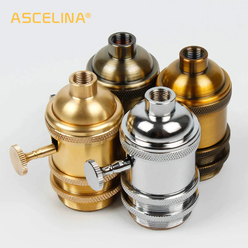 Afralia™ E27 Industrial Lamp Base Holder Aluminum Retro Pendant Fixture