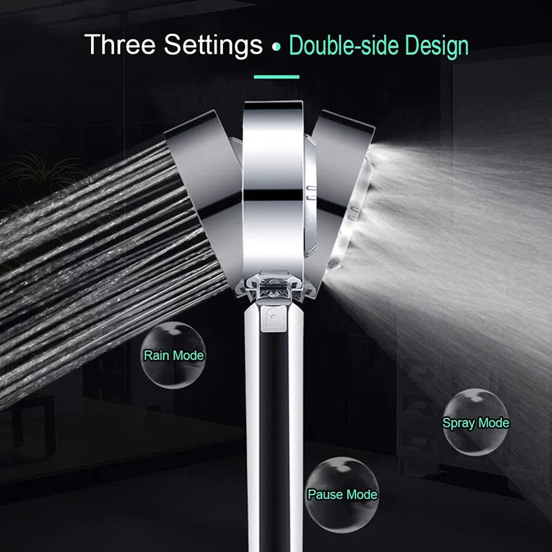 Afralia™ Double-sided High Pressure Showerhead with Shower Gel Container