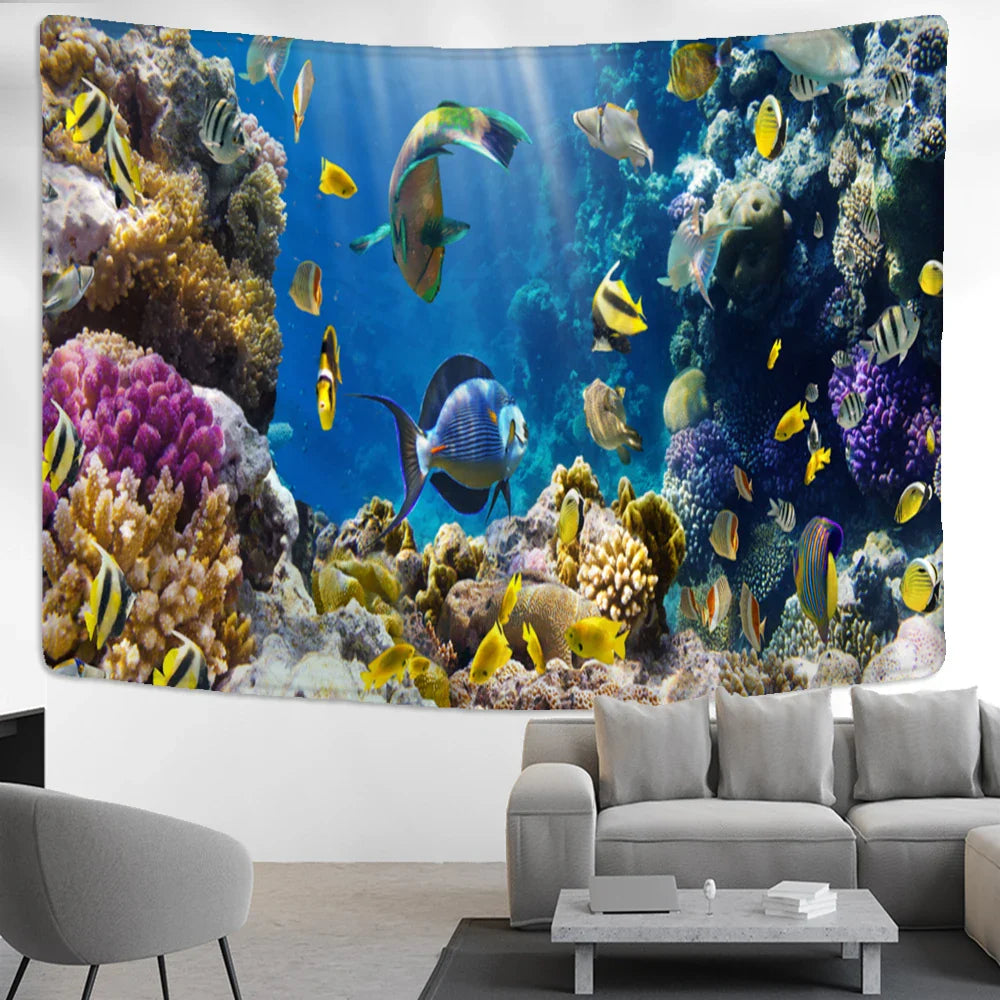 Afralia™ Underwater World Tapestry Wall Hanging - Boho Hippie Room Decor