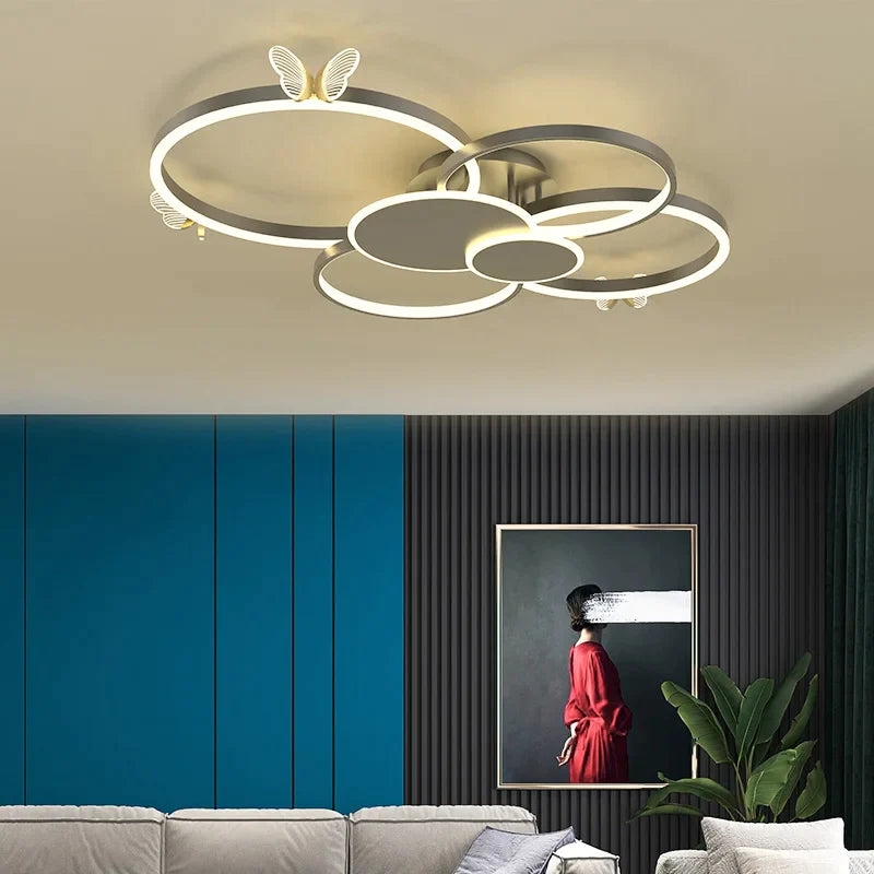 Afralia™ Butterfly Light: Modern Round Ceiling Lamp for Light Luxury Living Room, 2024 New Model