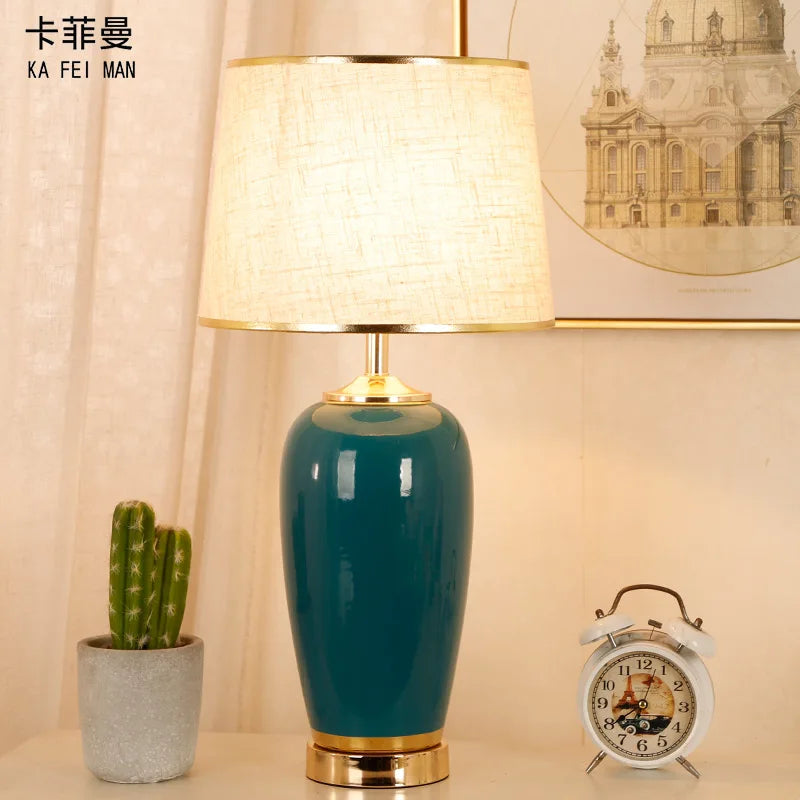 Afralia™ Simple Modern Ceramic Table Lamp in New Chinese Style for Cozy Living Spaces