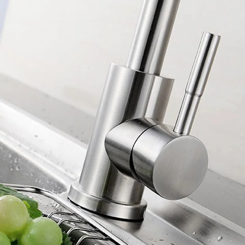 Afralia™ Stainless Steel Kitchen Faucet - Hot Cold Basin Sink Standard Tap