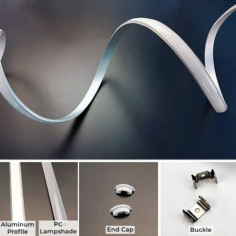 Afralia™ 0.5m/1m Flexible U Aluminum Profiles for LED Strip Lights