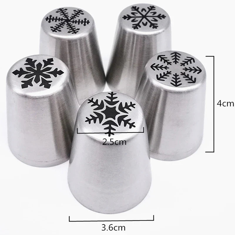 Afralia™ Rose Icing Nozzles Set - Christmas Series Pastry Decorating Tools