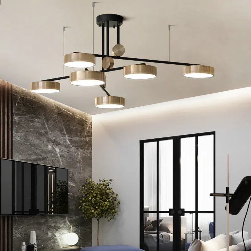 Afralia™ Geometric LED Chandelier for Contemporary Living & Dining Room Decor