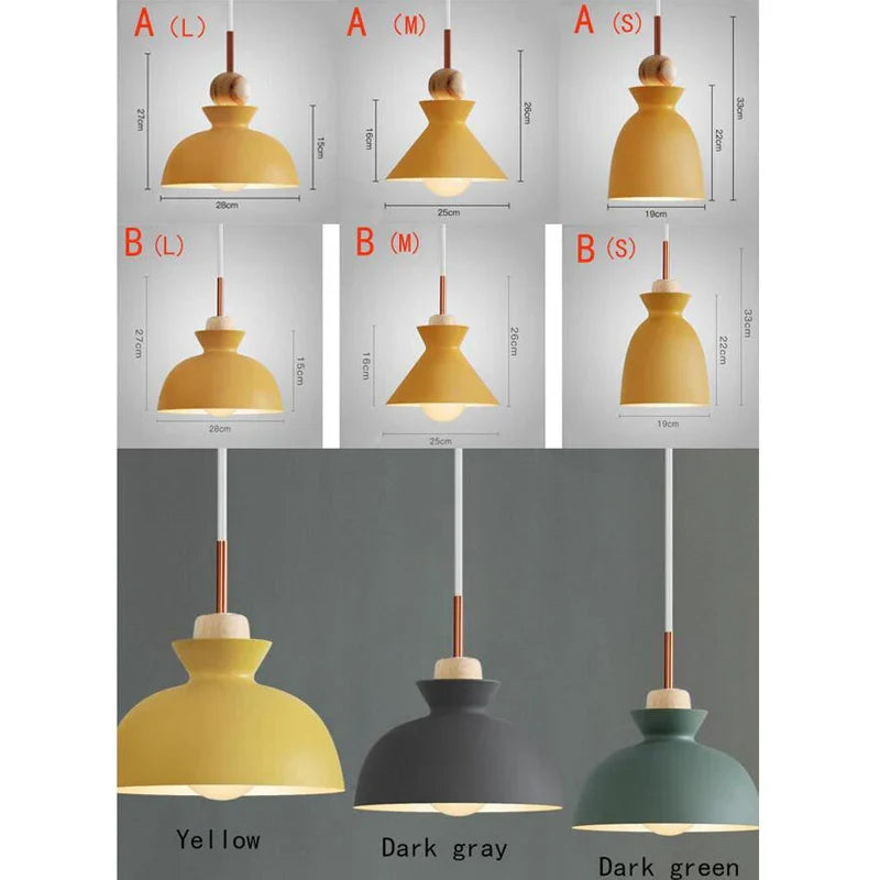 Afralia™ Modern Wood Pendant Lights with Aluminum Shade for Dining Room