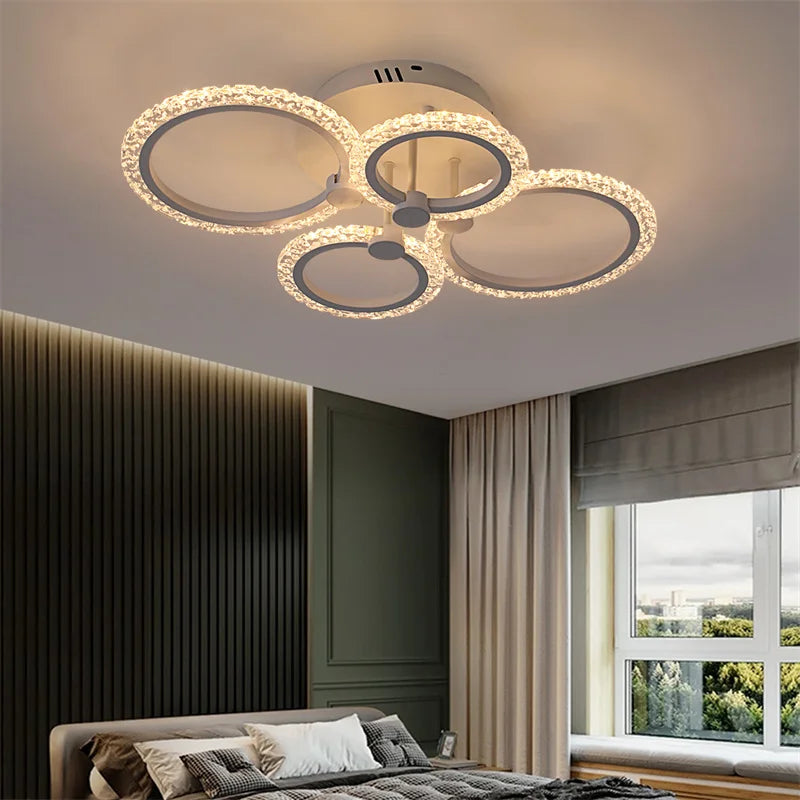 Afralia™ Acrylic Ceiling Lights Modern Chandelier LED Lamps Dining Living Room Bedroom Decor