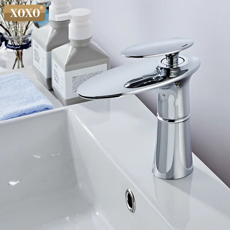 Afralia™ Waterfall Basin Faucet Single Handle Mixer Tap for Bathroom