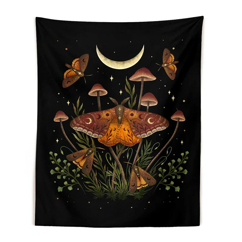 Nordic Boho Psychedelic Butterfly Tapestry for Witchcraft Tarot Wall Art by Afralia™