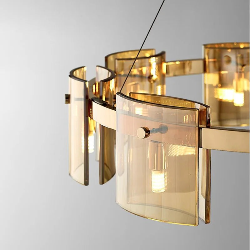 Afralia™ Scandinavian Crystal Chandelier: Elegant Gold & Black Lighting for Home Decor