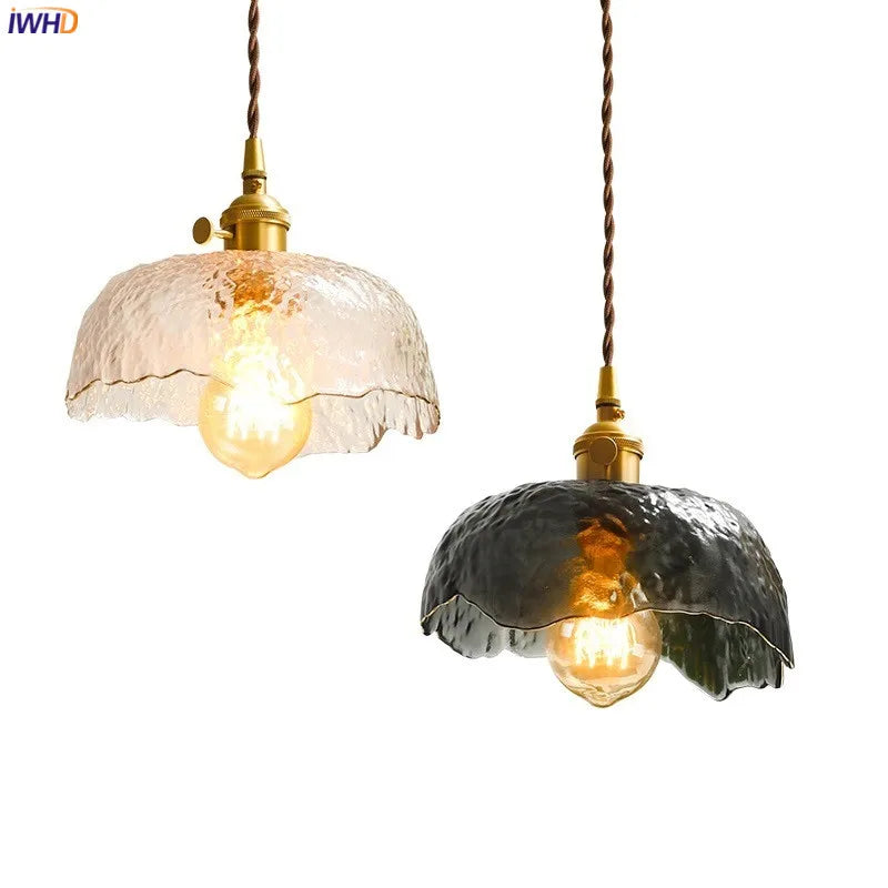 Afralia™ Copper Glass LED Pendant Light - Vintage Nordic Design for Home, Cafe, Bedroom
