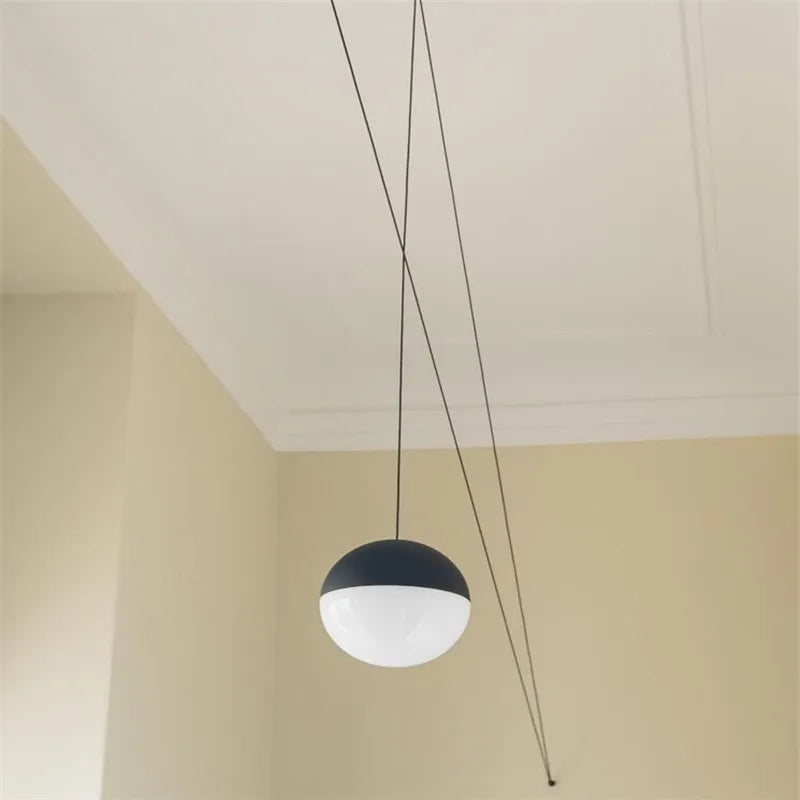 Afralia™ Geometric Glass Ball LED Pendant Chandelier Ceiling Lamp for Living Dining Bedroom