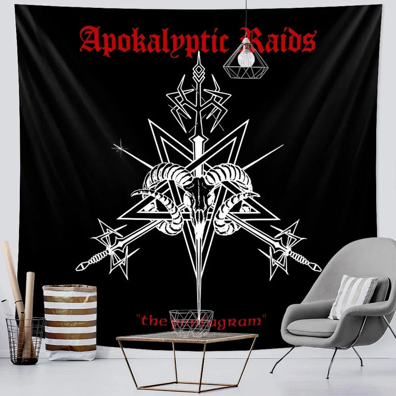 Afralia™ Viking Symbol Tapestry: Mystical Wall Art & Bohemian Home Decor