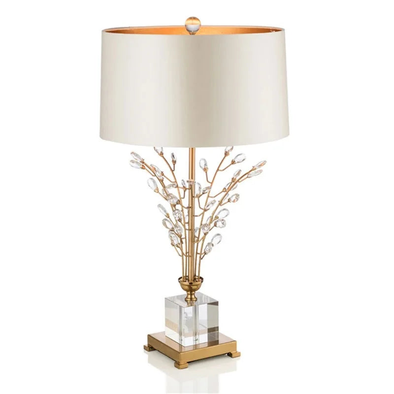 Afralia™ Crystal Branch LED Desk Lamp for Home Bedroom