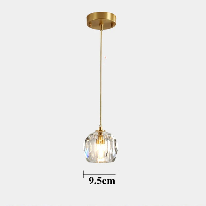 Afralia™ Diamond Crystal Copper LED Pendant Chandelier for Stylish Indoor Lighting.