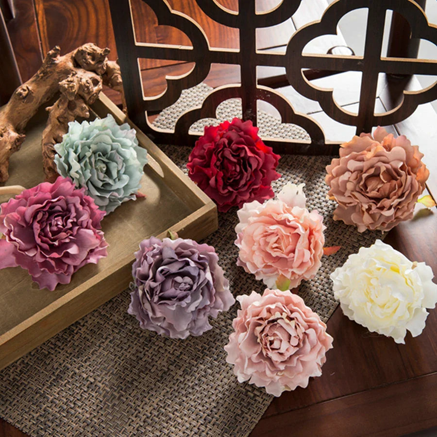 Afralia™ Peony Silk Flowers for Home Christmas Decor, DIY, Wedding, Scrapbooking