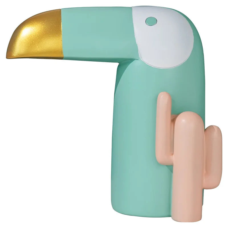 Afralia™ Bird Figurine: Modern Resin Toucan Statue for Home Office Decor & Phone Holder