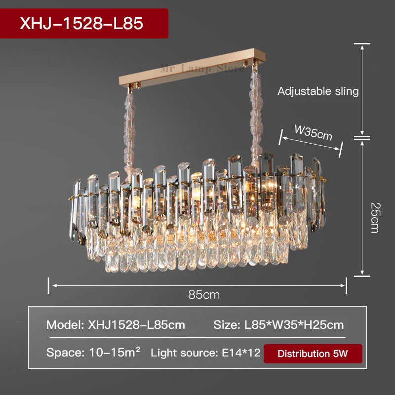 Afralia™ Round Crystal Kitchen Living Room Ceiling Lamp Atmospheric Modern Dining Bedroom Light