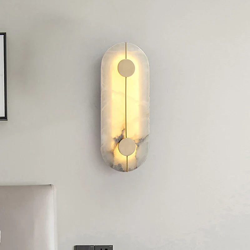 Afralia™ Marble Copper Wall Sconce: Nordic Style 15W LED Light for Living Room, Bedroom, Hotel