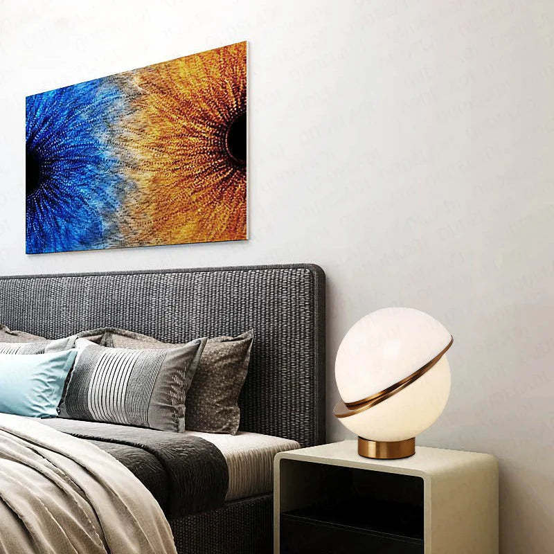 Afralia™ White Round Ball Bedside Table Lamp LED Lighting