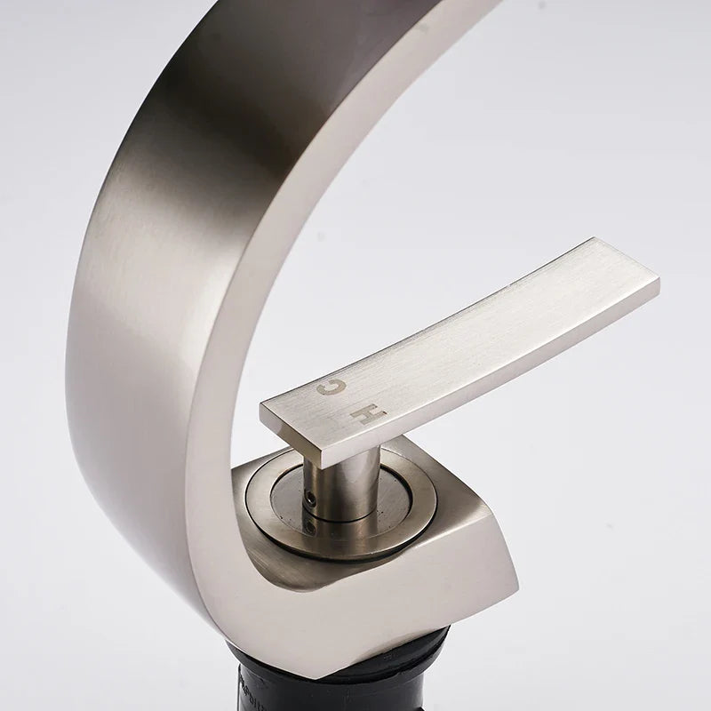 Afralia™ White Waterfall Basin Faucet Mixer Single Handle Modern Brass Bathroom Tap