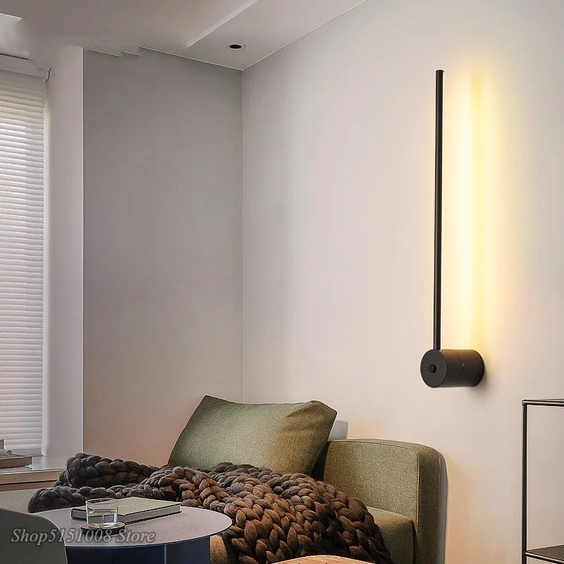 Afralia™ Nordic Minimalist LED Floor Lamp Living Room Aluminum Creative Wall Hanging Decor Luminaria