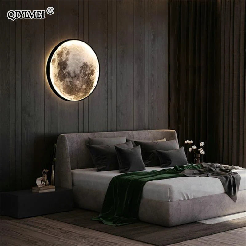 Afralia™ LED Moon Wall Lamp: Minimalist Indoor Lighting for Bedroom and Living Room Decor