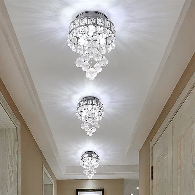 Afralia™ Modern Crystal LED Ceiling Light for Home Decor - Indoor Chandeliers for Living Room & Bedroom