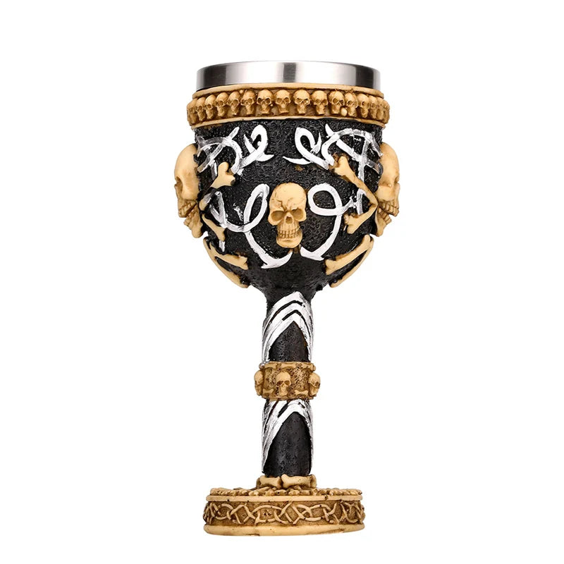 Afralia™ Gothic Skull Resin Wine Glass 200ml bar drinkware cocktail whiskey cup