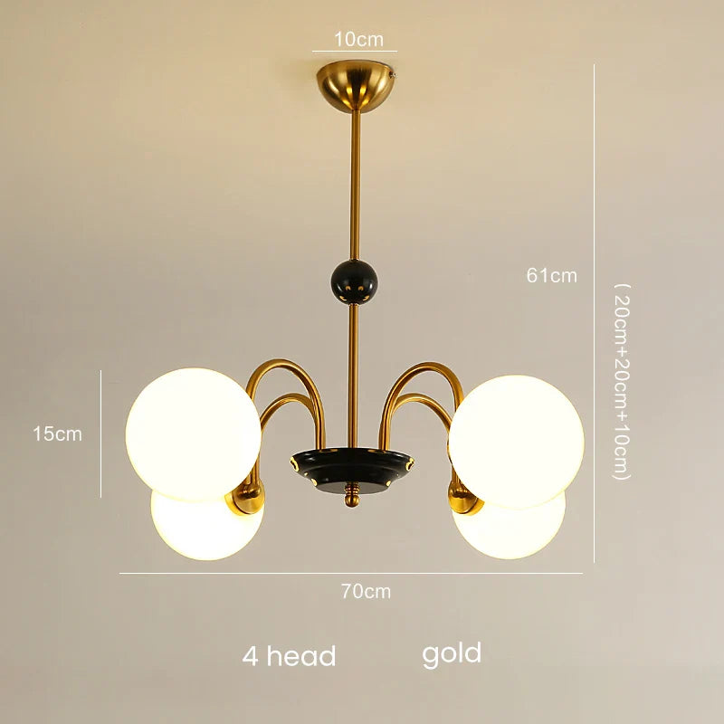 Afralia™ Glass Ball Chandelier: Luxury Nordic Living Room Lighting in Gold/Chrome