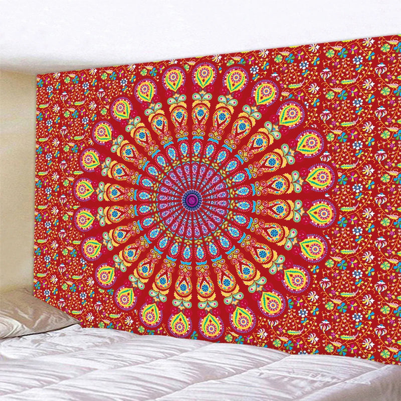 Afralia™ Vintage Gradient Mandala Tapestry: Hippie Bohemian Decor Sheet & Yoga Mat