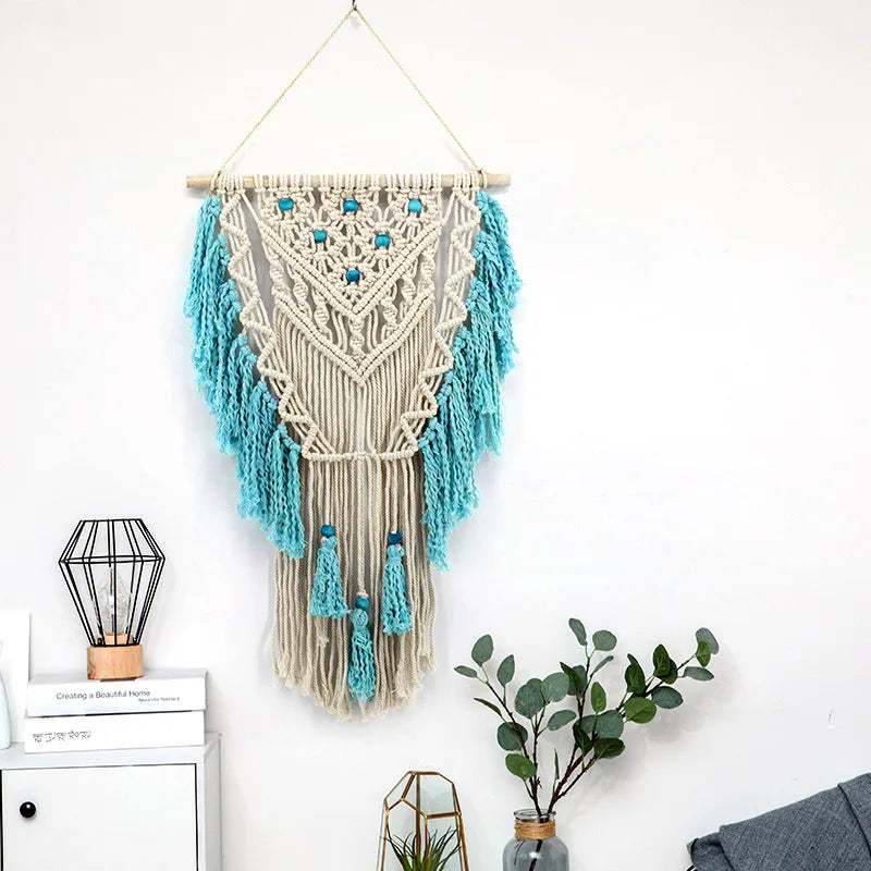 Afralia™ Colorful Cotton Macrame Wall Hanging Tapestry for Nordic Modern Living Room Decor