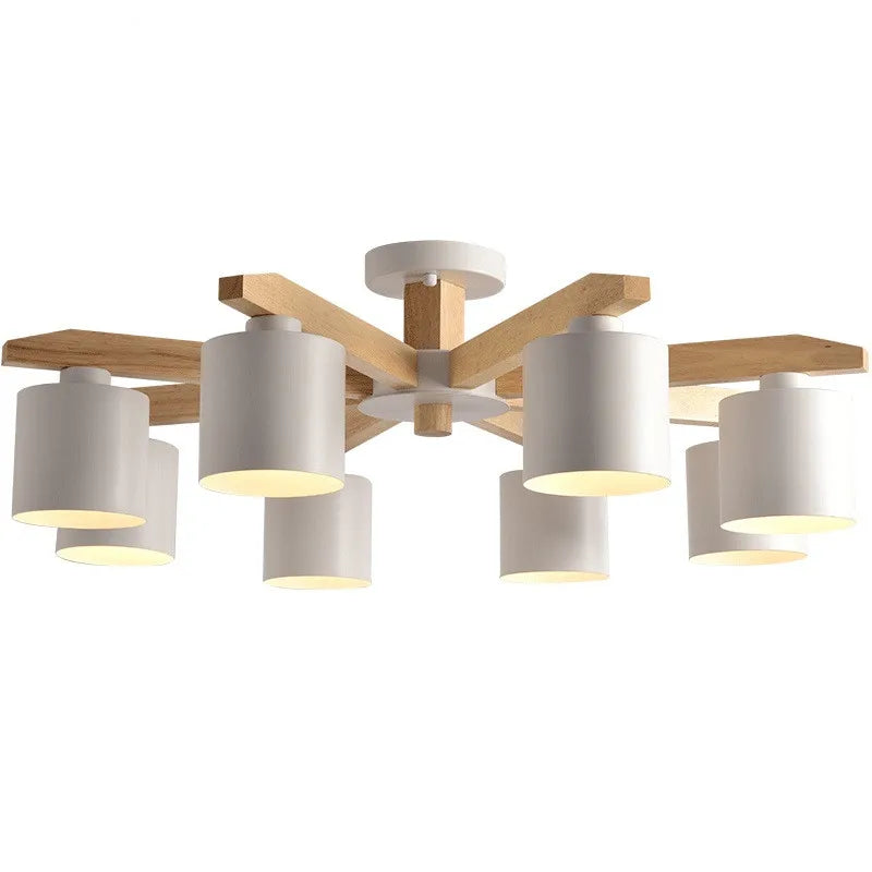 Afralia™ Iron & Wood Chandelier: Kids Room & Kitchen Island Lighting Fixtures