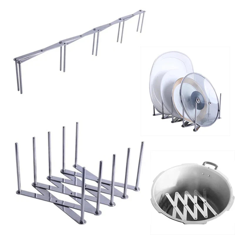 Afralia™ Adjustable Steaming Rack & Dish Drying Holder - Multi-Functional Kitchen Pot Rack