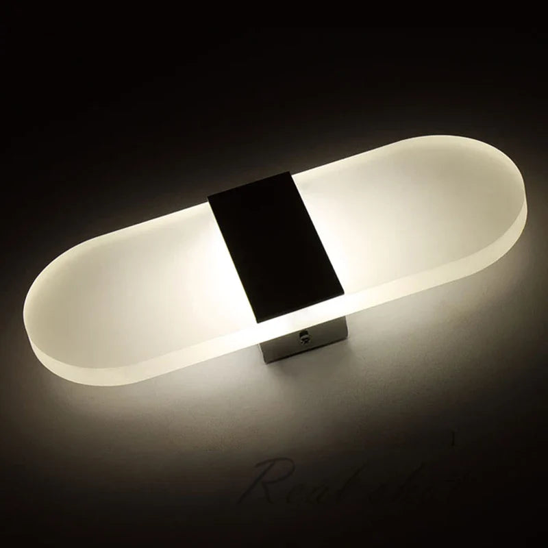 Afralia™ Round Corner Acrylic LED Wall Lamp for Bedding Room & Living Room