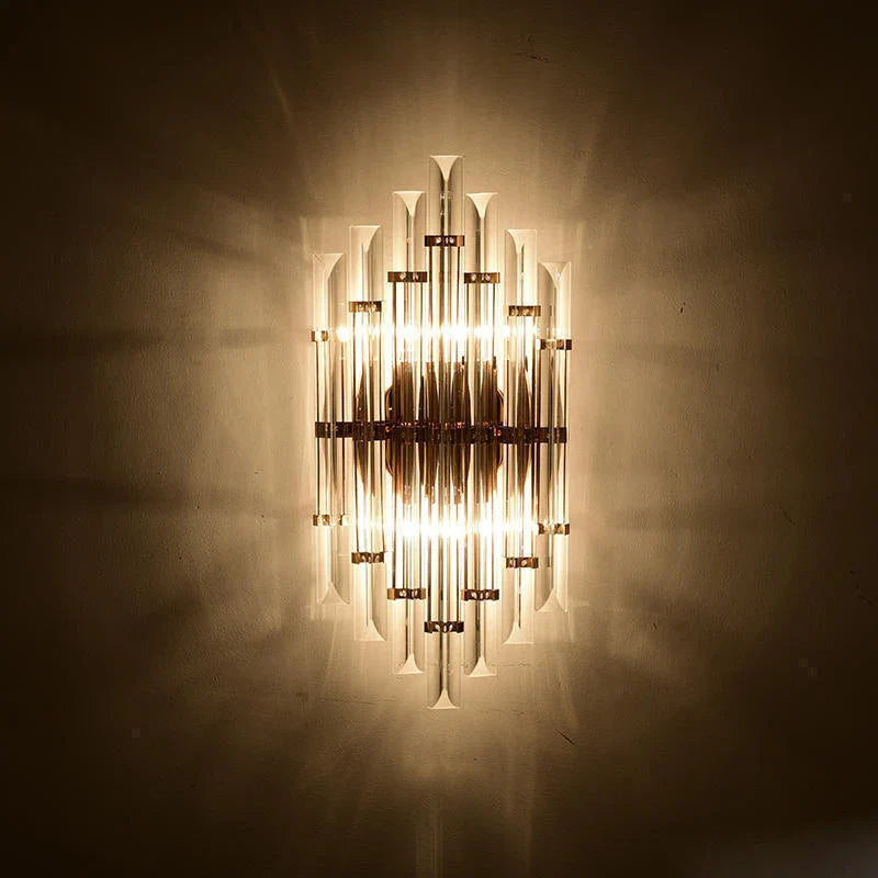 Afralia™ Chrome Gold Crystal LED Wall Sconce - Designer Wall Light for Bedroom & Corridor