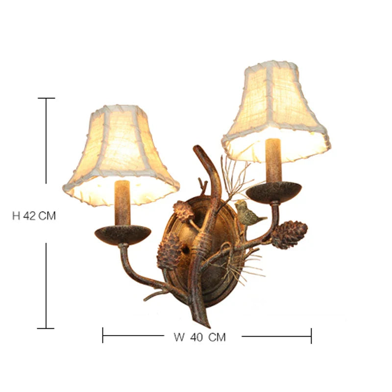 Afralia™ Retro Rural Wall Lamp Bird Branch Scottish Lights for Restaurant Coffee Shop