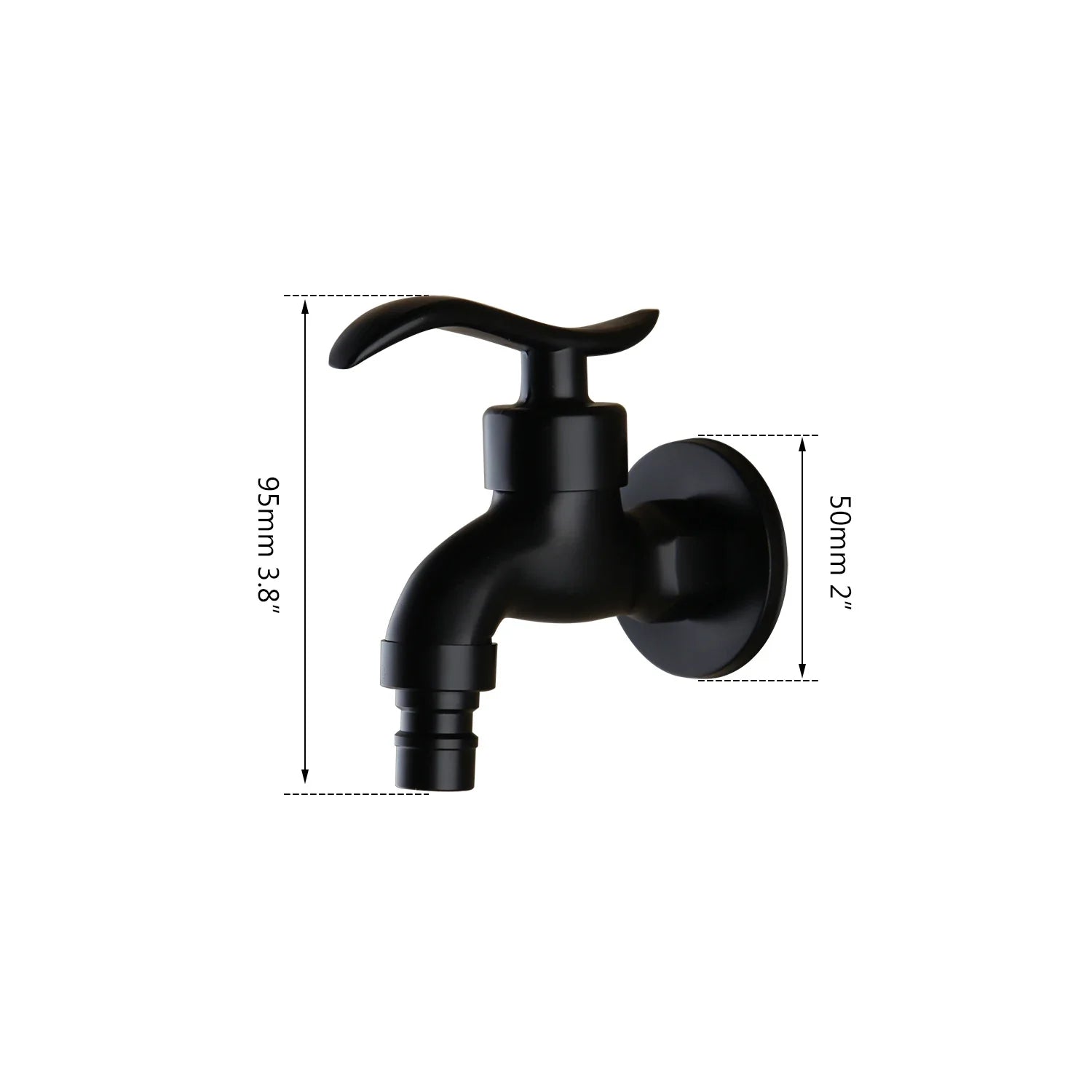 Afralia™ Matte Black Wall Mount Washing Machine Faucet - Black Basin Sink Tap