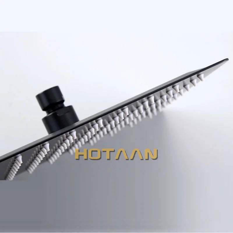 Afralia™ Black Rain Shower Head with Arm, 40cm Arm - Chuveiro Ducha Bath Accessorie